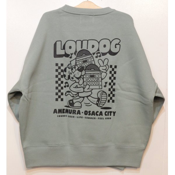 画像2: [LOU DOG] LOUDOGビッグスウェット L/S -スモーキーグリーン- (2)