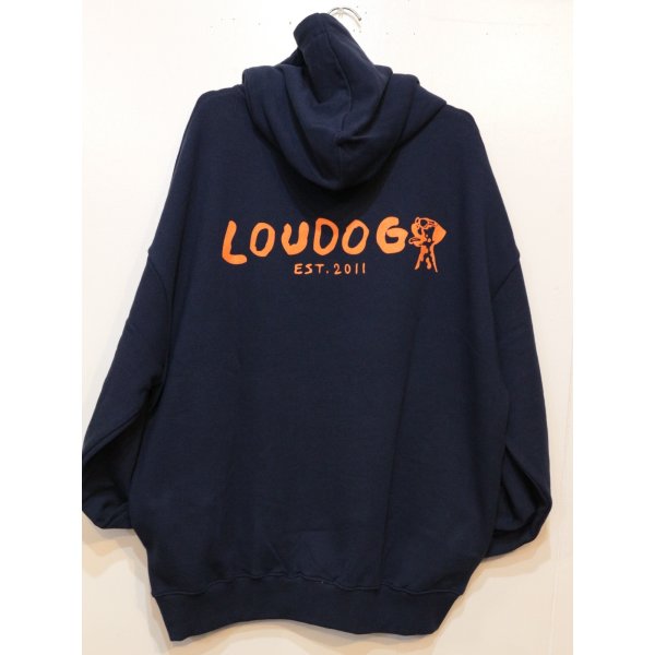 画像2: [LOU DOG] LOUDOG original ワイドプルパーカ -Navy- (2)