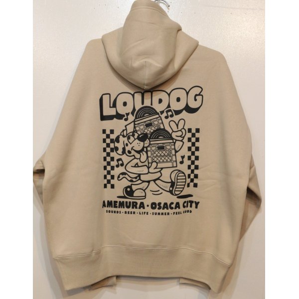 画像2: [LOU DOG] LOUDOGワイドプルパーカ L/S -ナチュラル- ※裏起毛　Mサイズのみ (2)