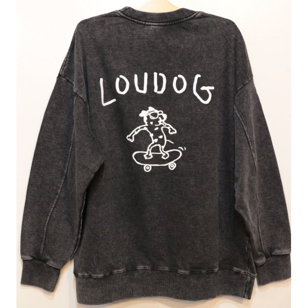 画像3: [LOU DOG] LOUDOG skateスウェット L/S -ダメージブラック- (3)