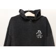 画像2: [LOU DOG] LOUDOG skateプルパーカ L/S -ダメージブラック- (2)