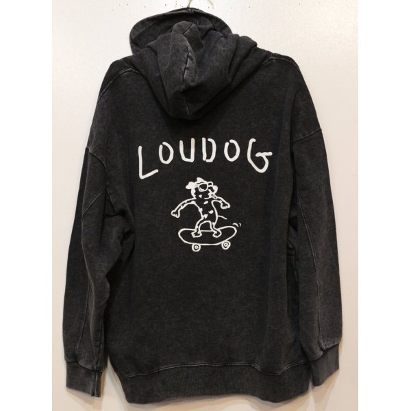 画像3: [LOU DOG] LOUDOG skateプルパーカ L/S -ダメージブラック- (3)