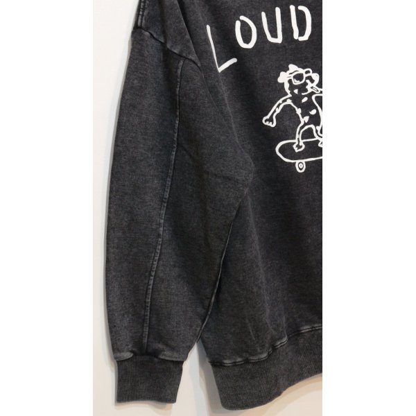 画像4: [LOU DOG] LOUDOG skateスウェット L/S -ダメージブラック- (4)