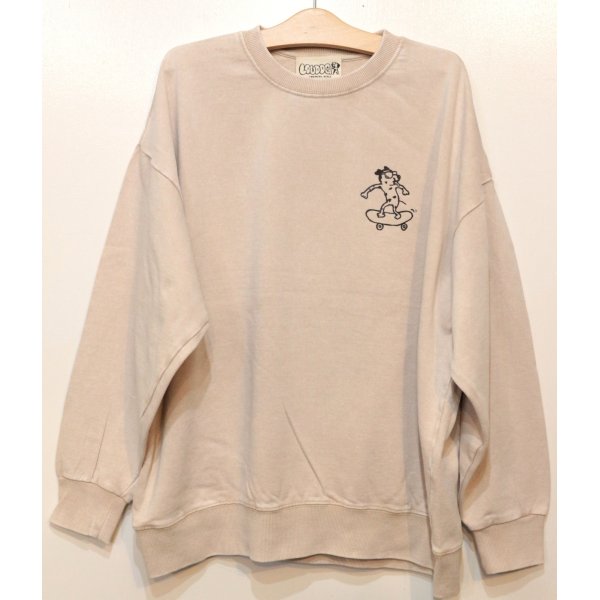 画像1: [LOU DOG] LOUDOG skateスウェット L/S -ダメージナチュラル- (1)