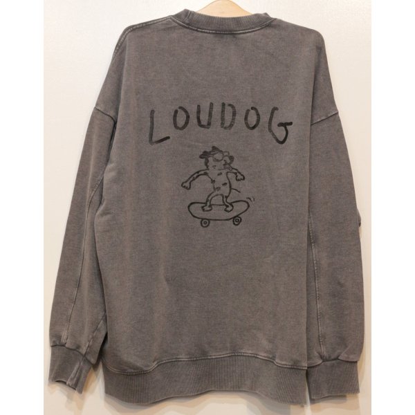 画像2: [LOU DOG] LOUDOG skateスウェット L/S -ダメージヘザーグレー- (2)