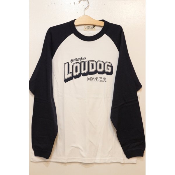 画像1:  [LOU DOG] LOUDOG ラグランロンT -White/Navy- (1)