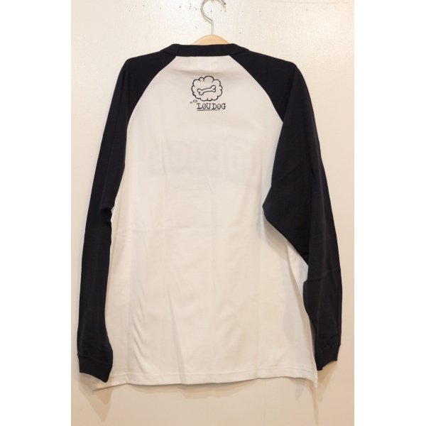 画像2:  [LOU DOG] LOUDOG ラグランロンT -White/Navy- (2)
