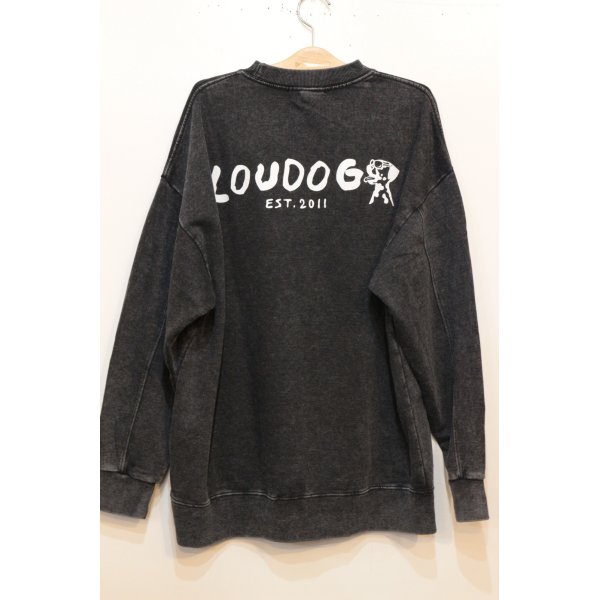 画像2: [LOU DOG] LOUDOGスウェット L/S -ダメージブラック- (2)