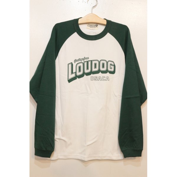 画像1:  [LOU DOG] LOUDOG ラグランロンT -White/Green- (1)