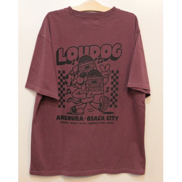 画像2: [LOU DOG] LOUDOG RECORDS S/STee -burgundy- (2)