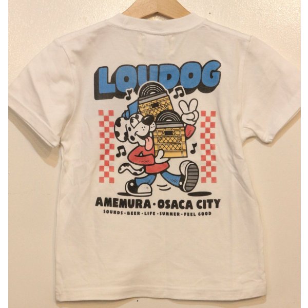 画像1: [LOU DOG] LOU DOG records KIDS Tee(120cm/130cm/140cm/150cm) -ホワイト- (1)