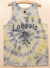 画像: [LOU DOG] LOUDOG skateタイダイタンクトップ -ホワイト/ネイビーイエロー-※Lサイズ