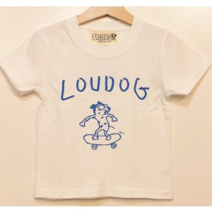 画像: [LOU DOG] LOU DOG skate KIDS Tee(100cm/110cm/120cm/130cm) -ホワイト/ブルー-