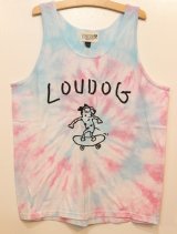 画像: [LOU DOG] LOUDOG skateタイダイタンクトップ -ホワイト/ライトブルーピンク- ※Lサイズ