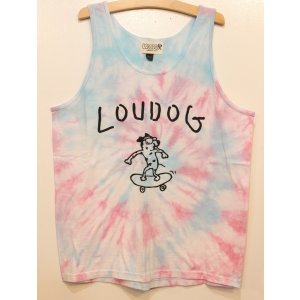 画像: [LOU DOG] LOUDOG skateタイダイタンクトップ -ホワイト/ライトブルーピンク- ※Lサイズ