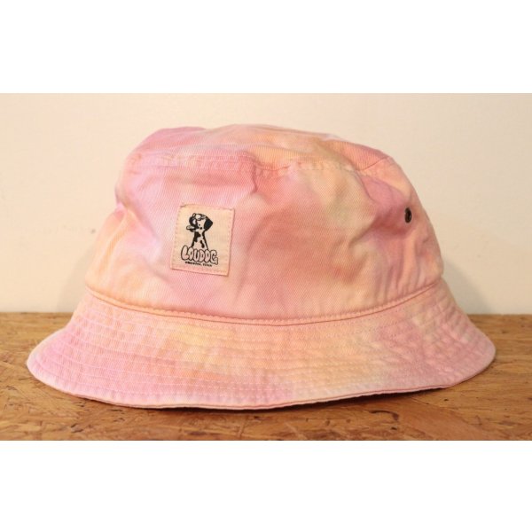 画像1: [LOU DOG] タイダイBUCKET HAT タイダイ -ピンクオレンジ-  (1)