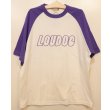 画像1: [LOU DOG] LOU DOG ラグランTee -ホワイト/パープル-  (1)