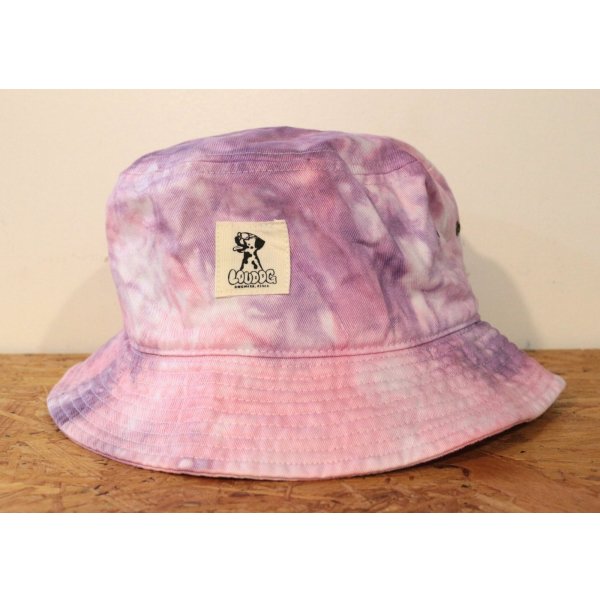 画像1: [LOU DOG] タイダイBUCKET HAT タイダイ -パープルピンク-  (1)