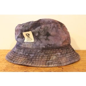 画像: [LOU DOG] タイダイBUCKET HAT タイダイ -ブラックデニム/パープルオレンジ- 