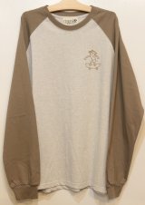 画像: [LOU DOG] LOUDOG skateラグランロングT -Ash/Sand Khaki-
