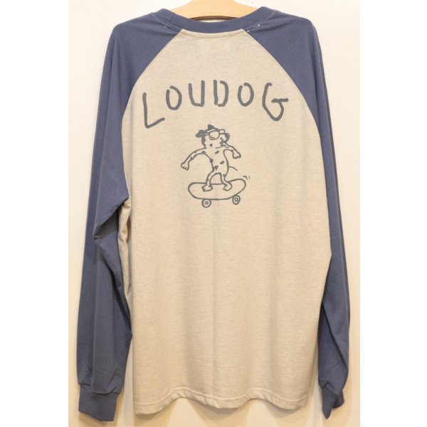 画像3: [LOU DOG] LOUDOG skateラグランロングT-Ash/Blue- (3)