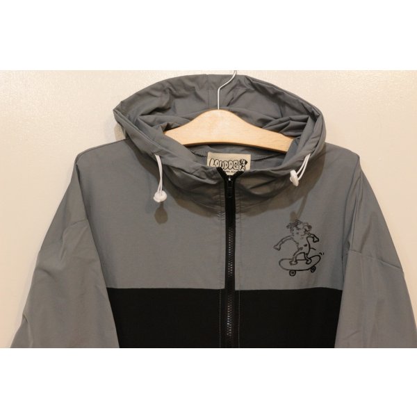 画像2: [LOU DOG] NYLON フードJAKET -Gray- ※ワンサイズのみ (2)
