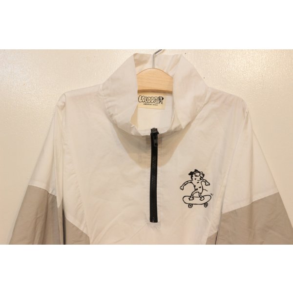 画像2: [LOU DOG] NYLON Half JAKET -White/Gray/Black- ※ワンサイズのみ (2)