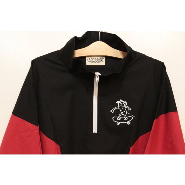 画像2: [LOU DOG] NYLON Half JAKET -Black/Red/White- ※ワンサイズのみ (2)