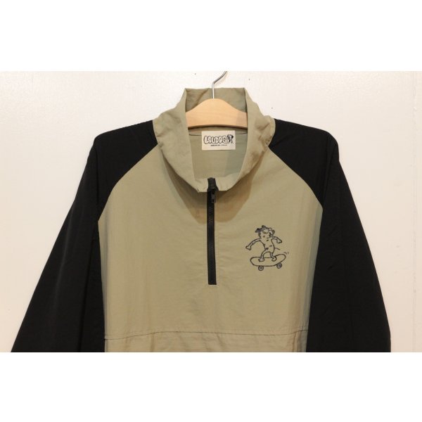 画像2: [LOU DOG] NYLON JAKET -Black/Khaki- ※ワンサイズのみ (2)