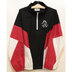 画像: [LOU DOG] NYLON Half JAKET -Black/Red/White- ※ワンサイズのみ