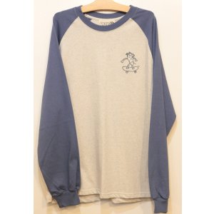 画像: [LOU DOG] LOUDOG skateラグランロングT-Ash/Blue-