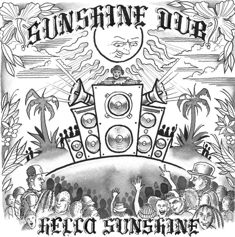 画像: SUNSHINE DUB "Hello Sunshine"ロンT -Black-