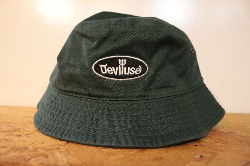 画像1: [DEVILUSE] Oval Logo Bucket Hat-Green- (1)