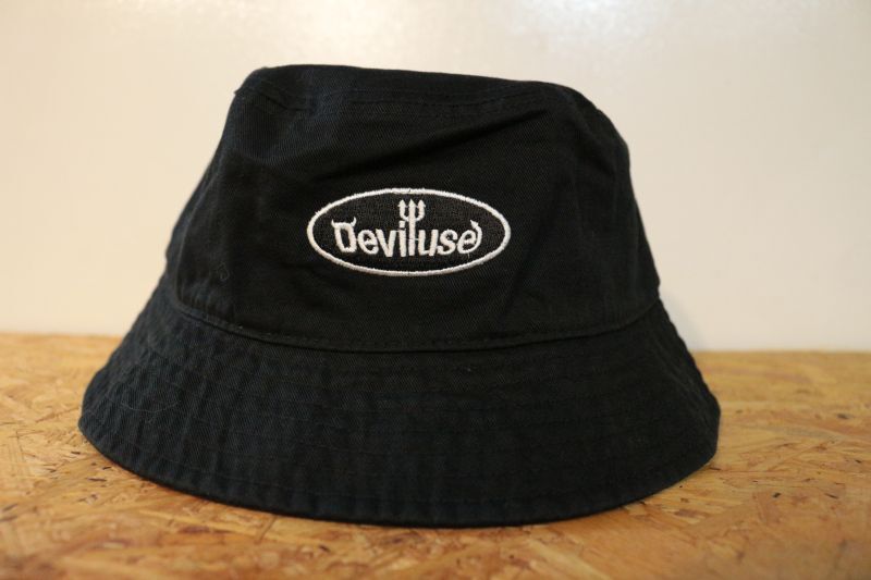 画像1: [DEVILUSE] Oval Logo Bucket Hat-Black- (1)