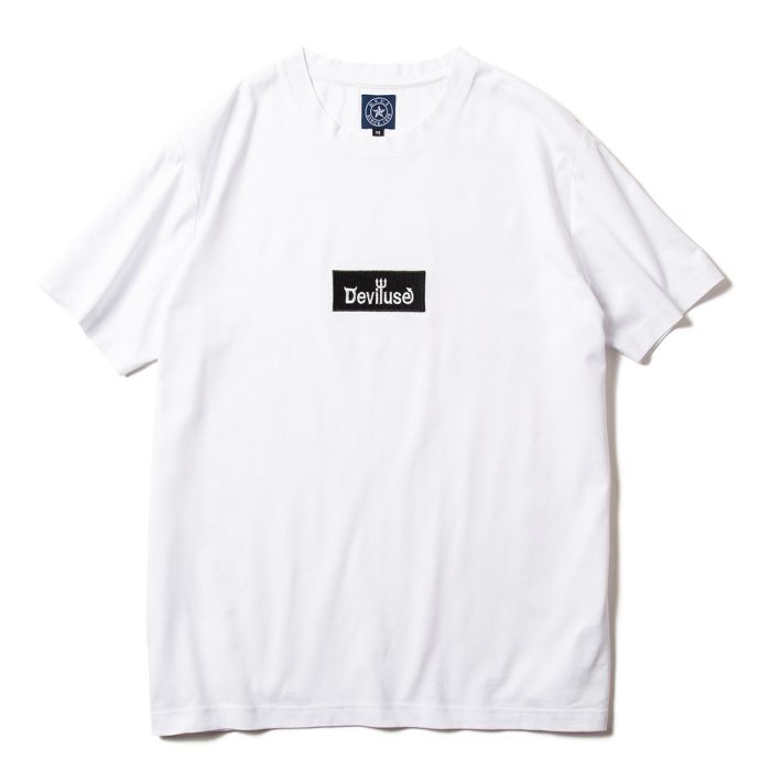 画像1: [DEVILUSE] Box Logo T-shirts-White- (1)