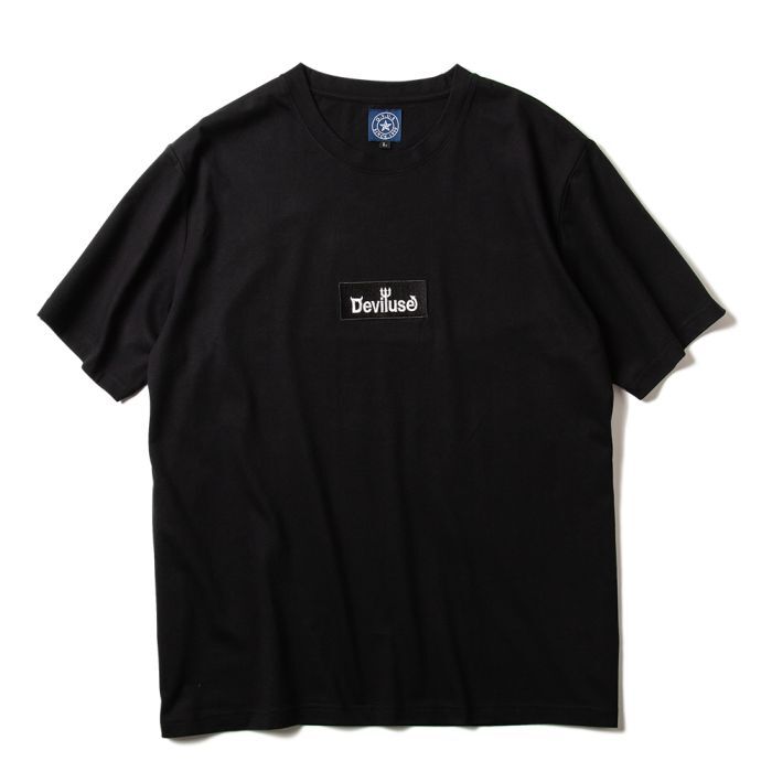 画像1: [DEVILUSE] Box Logo T-shirts-Black- (1)