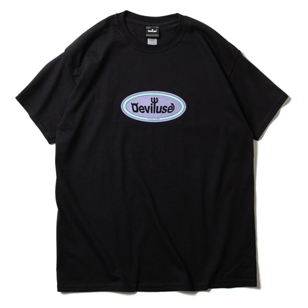 画像1: [DEVILUSE] Oval Logo T-shirts-Black- (1)
