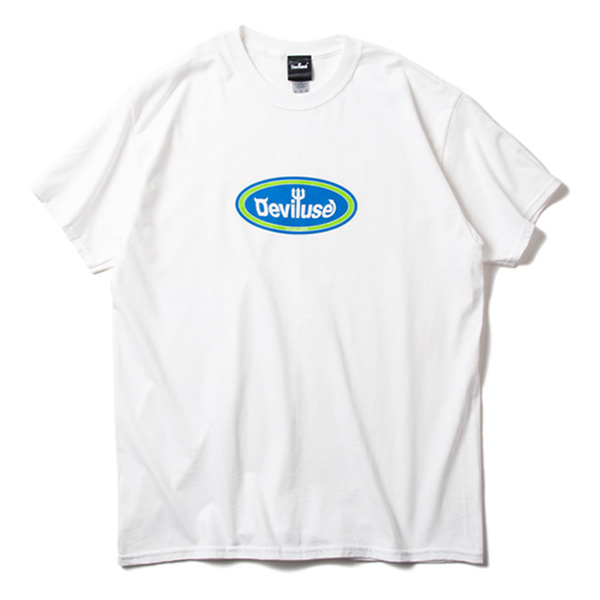 画像1: [DEVILUSE] Oval Logo T-shirts-White- (1)