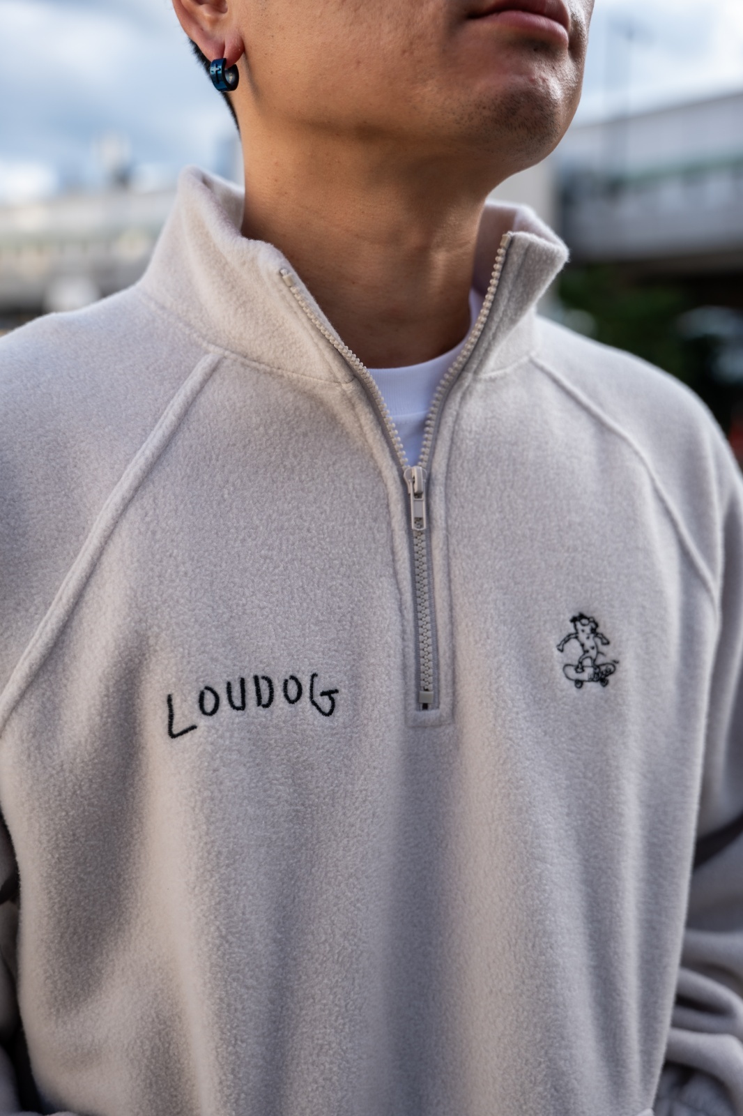 画像: [LOU DOG] LOUDOG フリースハーフジップ L/S -レッド- 