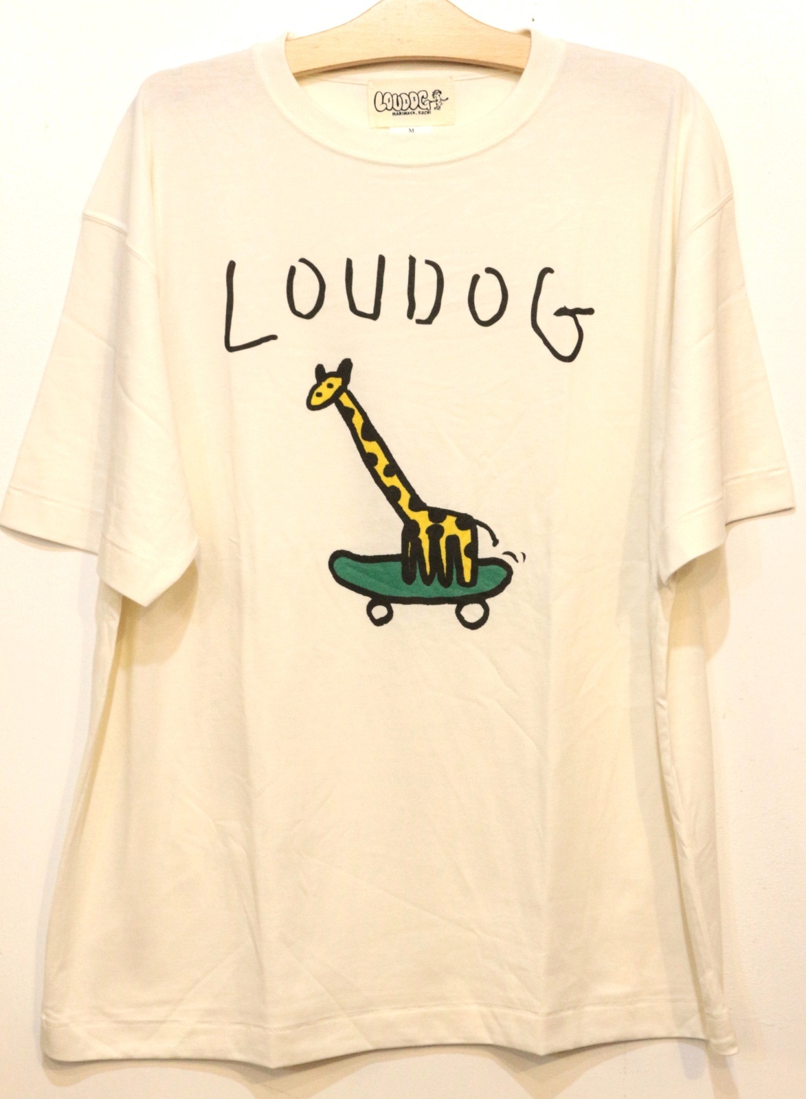 画像1: [LOU DOG] LOUDOG キリンさん ビッグS/STee -オフホワイト- (1)